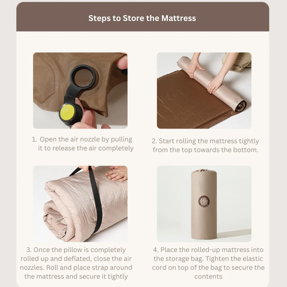 CSTUR Camping Inflatable Bed - Tan 9 CSTUR Camping Inflatable Bed - Tan - Image 9