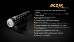 Fenix BC21R USB Rechargable Bicycle Light 880 Lumens -Trail Camp Shop 16 BC21R 66535.1450900824