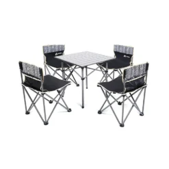 Hewolf 5pcs Set Camping Foldable Table And Chairs