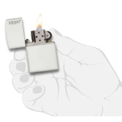 Zippo 214ZL White Matte With Zippo Logo - Refillable Windproof Lighter -Trail Camp Shop 99