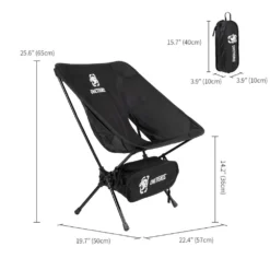 OneTigris Portable Camping Chair - Black -Trail Camp Shop CE ZDY02 BK 05