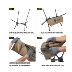 OneTigris Portable Camping Chair Large - Coyote Brown -Trail Camp Shop CE ZDY03 CB 04