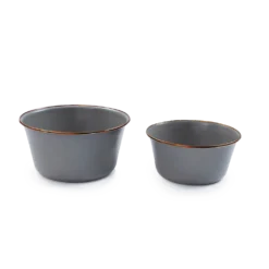 Barebones Enamel Mixing Bowl Slate - Set Of 2 -Trail Camp Shop CKW 378 04
