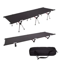 Camp Leader High Collapsible Camp Bed - Black -Trail Camp Shop CL45 BL 04