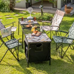 KZM Union Iron Mesh Cabinet 2 Folding Table -Trail Camp Shop K20T3U004 6 600x600 1c05f21c 1c43 4325 b6f7 3edbae21c360