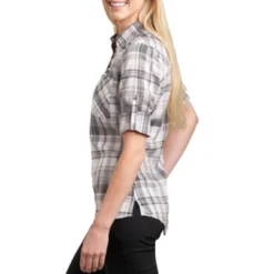 Kuhl Woman Spektra Plaid LS Shirt - Storm -Trail Camp Shop KUHL8316 STM 5