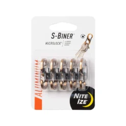 Nite Ize S-Biner® MicroLock® Aluminum - 5 Pack Coyote -Trail Camp Shop LSBMA 29BG 5R7 5