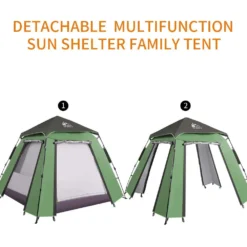 Hewolf Auto 3-4 Person Tent - Green -Trail Camp Shop MON 1654 GRN 11