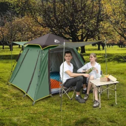Hewolf Auto 3-4 Person Tent - Green -Trail Camp Shop MON 1654 GRN 4