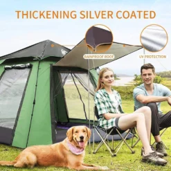 Hewolf Auto 3-4 Person Tent - Green -Trail Camp Shop MON 1654 GRN 7