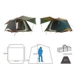 Vidalido Large Instant Cabin Tent Plus - White Coffee -Trail Camp Shop TT 091 4