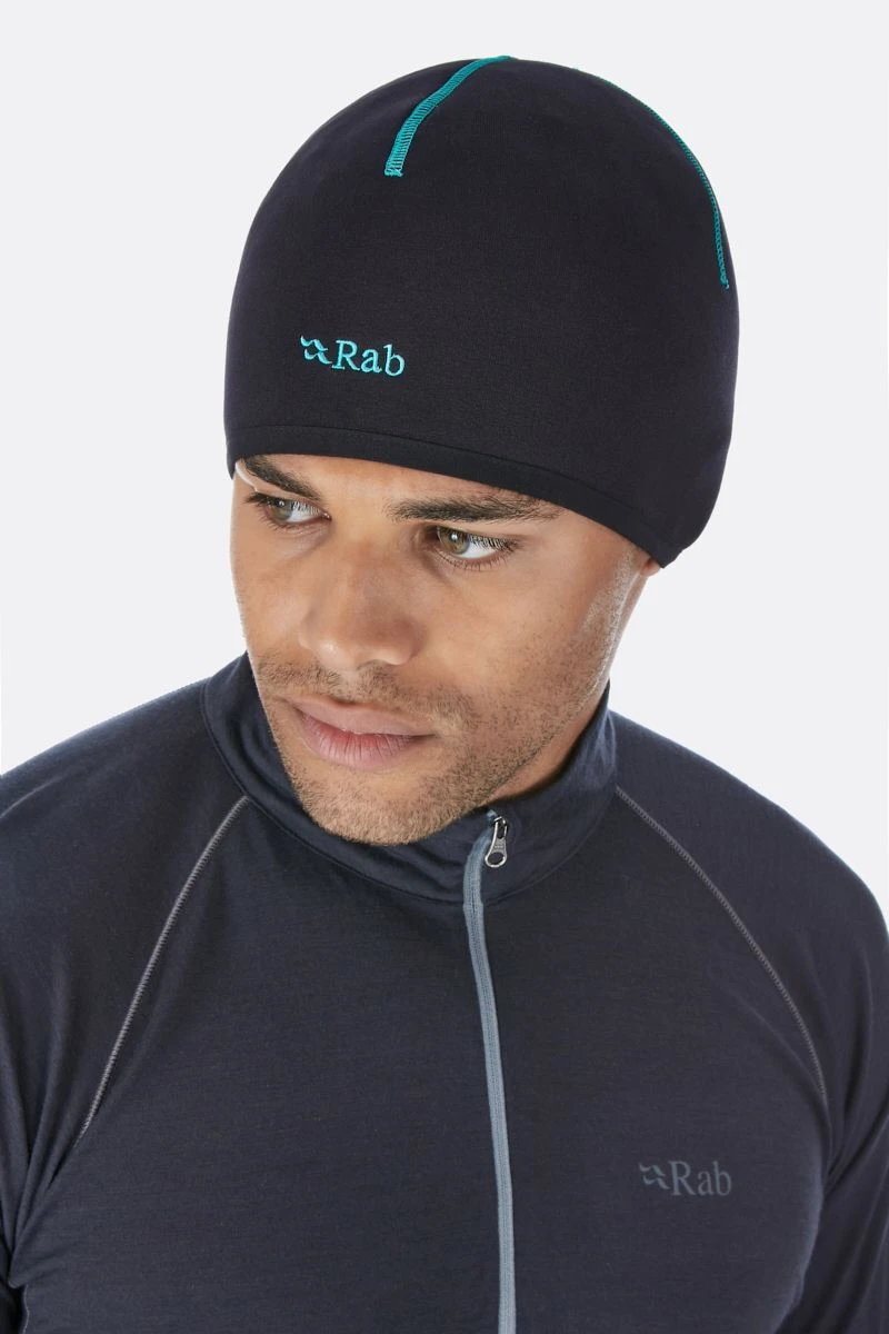 Rab Powerstretch Beanie - Black/Red Logo 3 Rab Powerstretch Beanie - Black/Red Logo - Image 3