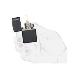 Zippo 218ZL Black Matte With Zippo Logo - Refillable Windproof Lighter -Trail Camp Shop zippo 218zl 5