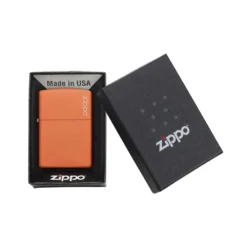 Zippo 231ZL Orange Matte With Zippo Logo - Windproof Lighter -Trail Camp Shop zippo 231ZL 3